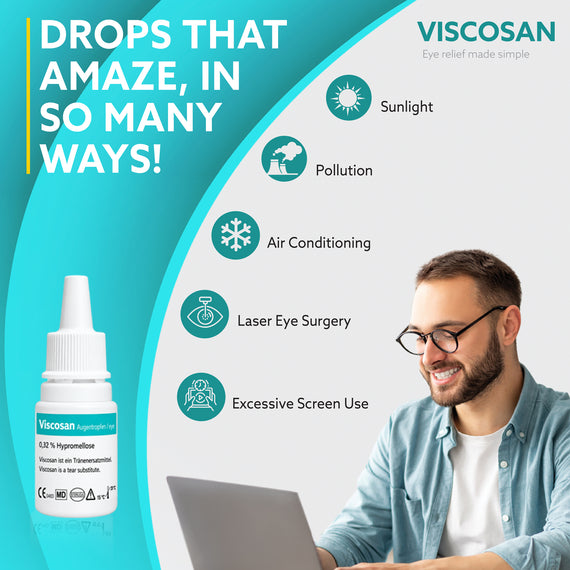 VISCOSAN - AUGENTROPFEN, 3er-Packung